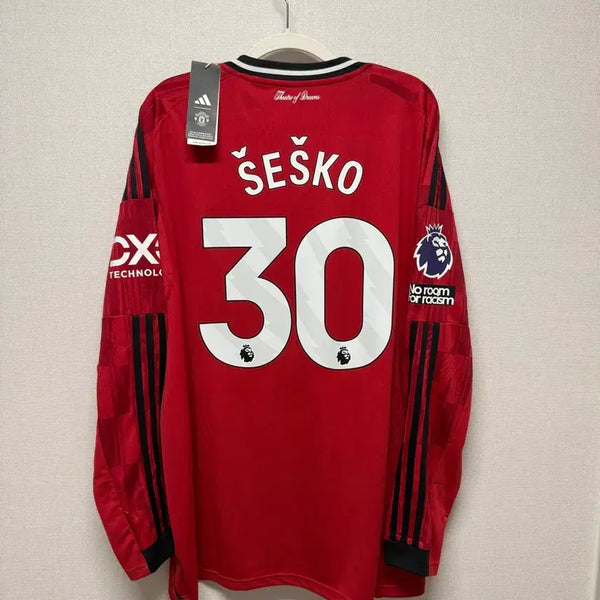 [BUNJANG] Manchester United 25-26 Home Long Sleeve No. 30 Mount Replica Jersey / (새상품) 25-26 맨유 홈 긴팔 No.30 세슈코 정품 유니폼