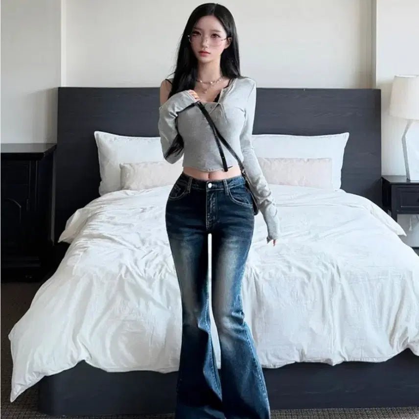 [BUNJANG] Apparel Musefit Padded Bootcut Denim Pants / [새상품/원가 3.6] 골반볼륨 골반뽕/보정핏 골반 부츠컷 데님 팬츠