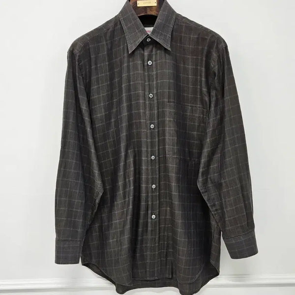 [BUNJANG] Brioni Windowpane Summer Shirt M / 브리오니 윈도우페인 섬머 셔츠