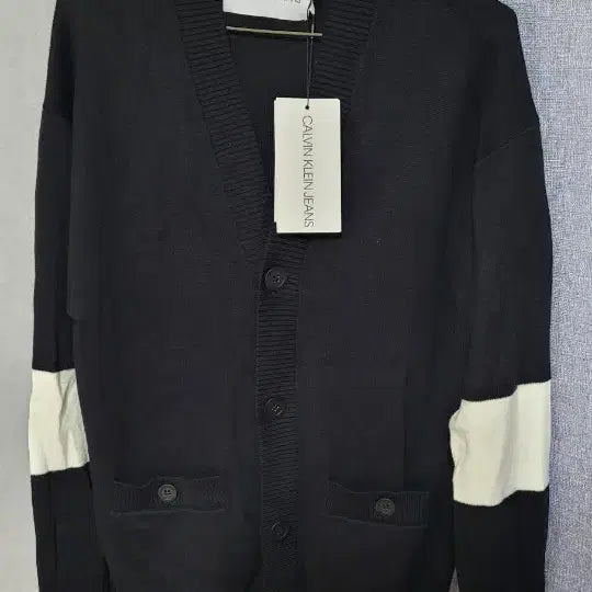 [BUNJANG] Calvin Klein Jeans Black Cotton Cardigan / 캘빈클라인진스  블랙 코튼 가디건
