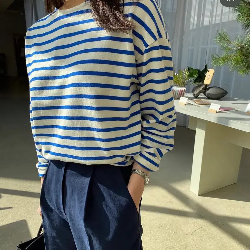 [BUNJANG] Mangmaepul Leim Stripe Tee Black / 망매플 leim stripe tee 검정