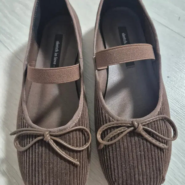 [BUNJANG] Corduroy Flat Shoes / 골덴 플랫슈즈