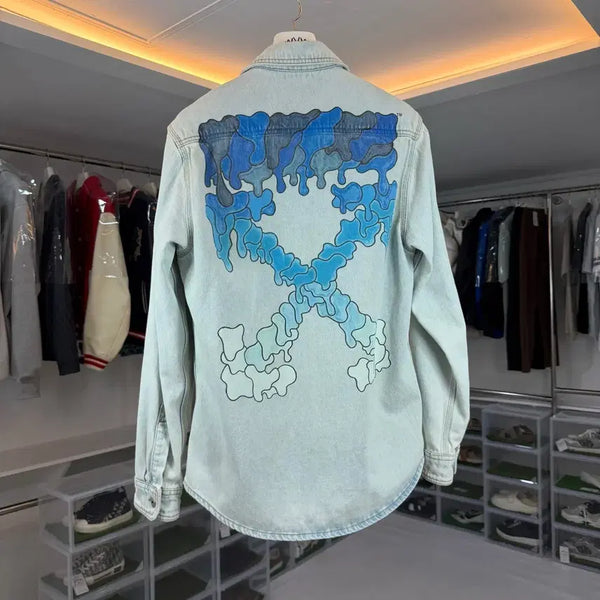 [BUNJANG] Off-White New Logo Marker Arrow Denim Jacket / 오프화이트 뉴로고 마커 애로우 청자켓