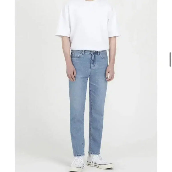 [BUNJANG] Branded 1962 White Blue Crop Straight Jeans / 브랜디드 1962 white blue jean 32