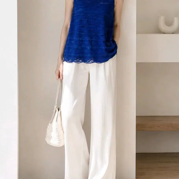 [BUNJANG] Topshop Royal Blue Lace Sleeveless Top Blouse EUR34 / 영국 탑샵 로얄블루 레이스 민소매 나시 탑 블라우스