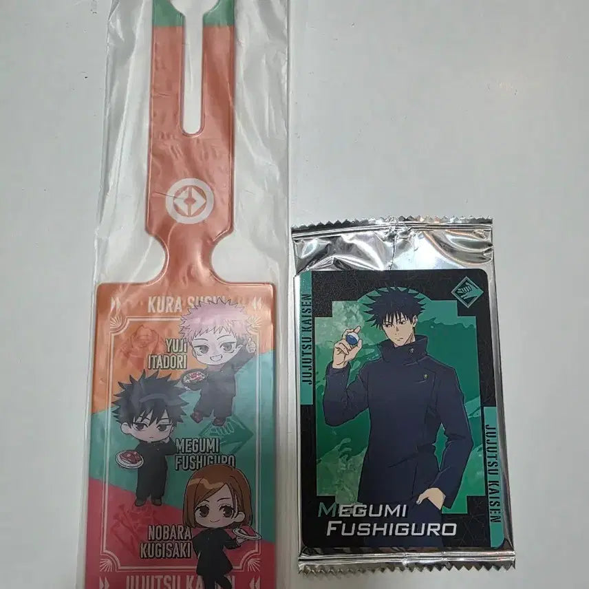 [BUNJANG] Jujutsu Kaisen KuraSushi Collaboration Yuji Megumi Nobara Carrier Name Tag & Photocard Set / 주술회전 쿠라스시 콜라보 유지 메구미 노바라 캐리어 네임택 포토카드