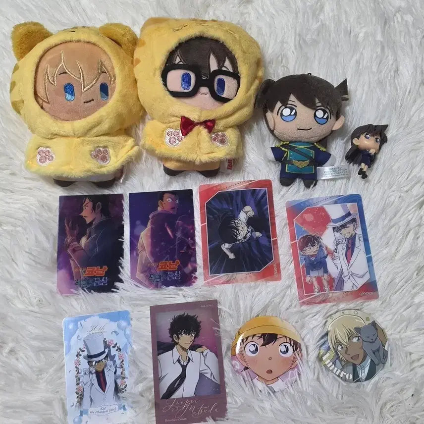 [BUNJANG] Detective Conan Lenticular & Plush Set (Shinichi, Kaito Kid, Furuya) / 명탐정코난 렌티큘러 누이 신이치 괴도키드 후루야 일괄 탈덕 처분
