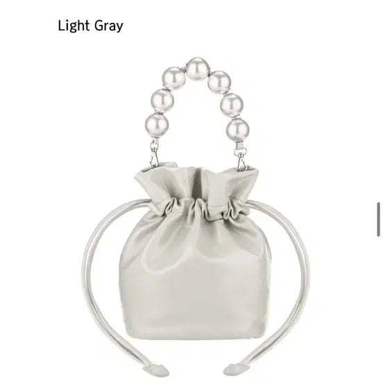 [BUNJANG] Love Charm Pearl Bucket Bag Light Gray with Chain / 러브참 진주 버킷백 라이트 그레이 체인포함 새제품