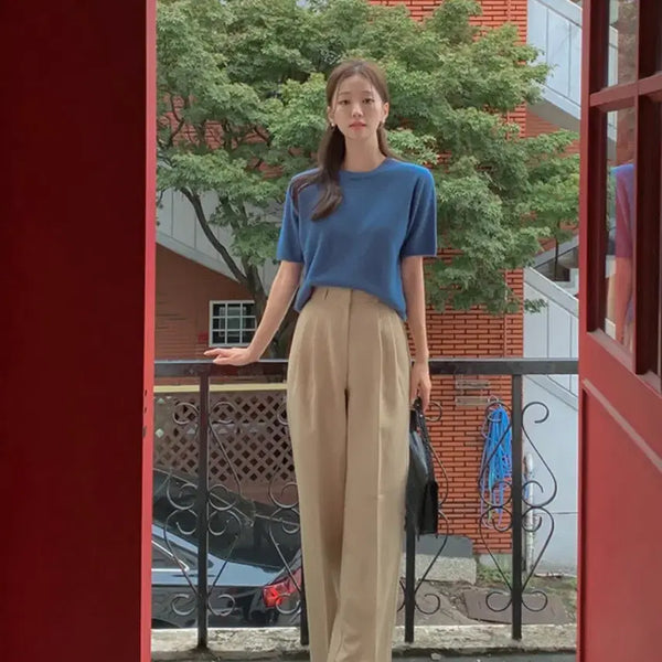 [BUNJANG] Two-Pleat Wide Slacks Beige M / 투핀턱 와이드 슬랙스 베이지 M