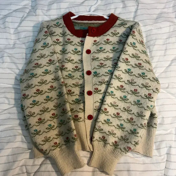 [BUNJANG] Flower Pattern Cardigan / 플라워 패턴 가디건