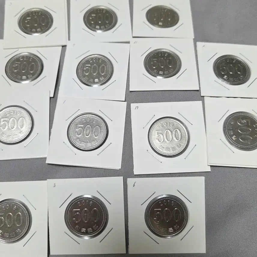 [BUNJANG] 2016 500 Won Coins (14 pcs) Bundle Set / 2016년 500원 동전 14개 일괄