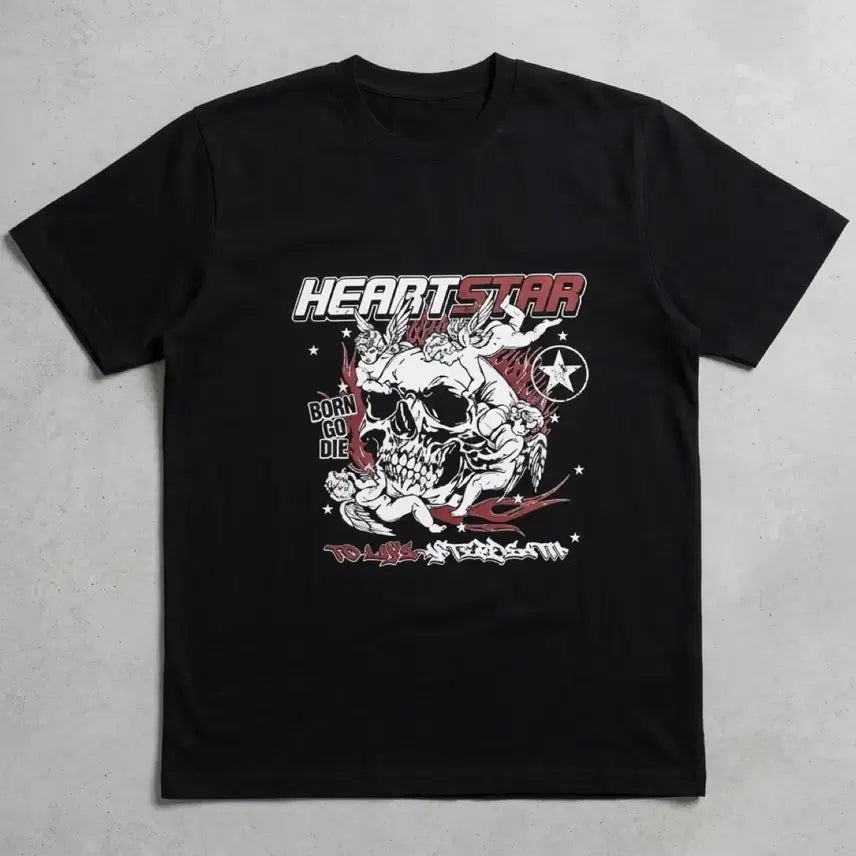 [BUNJANG] Rock Chic Skull Graphic T-Shirt / 락시크 해골 티셔츠 반팔 M (새상품) 1D2-4