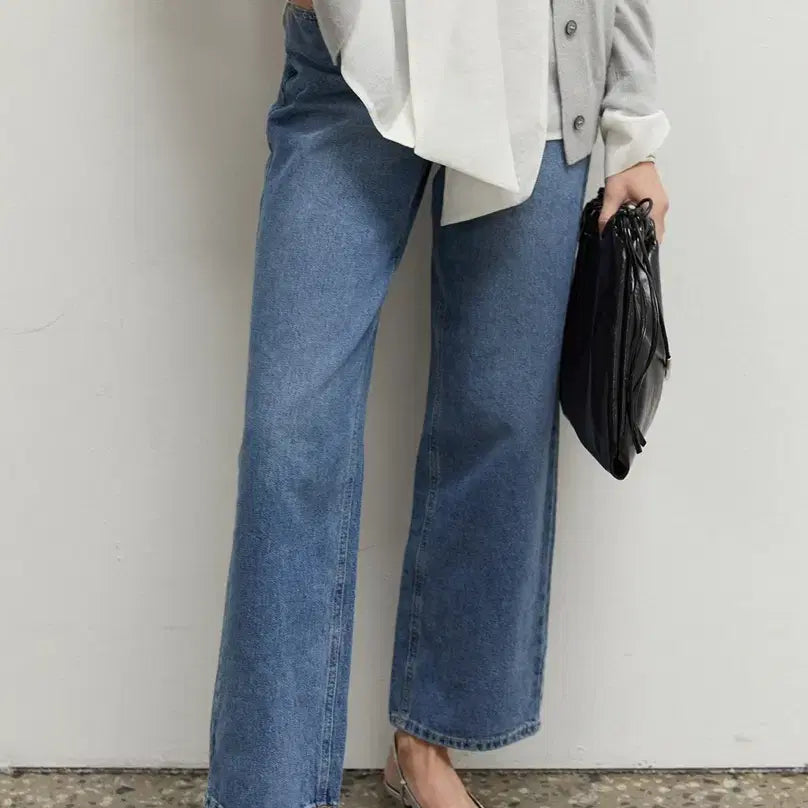[BUNJANG] FLOW Wide Denim Jeans / FLOW 사카진 진정 와이드 데님 55-날씬66 플로우진