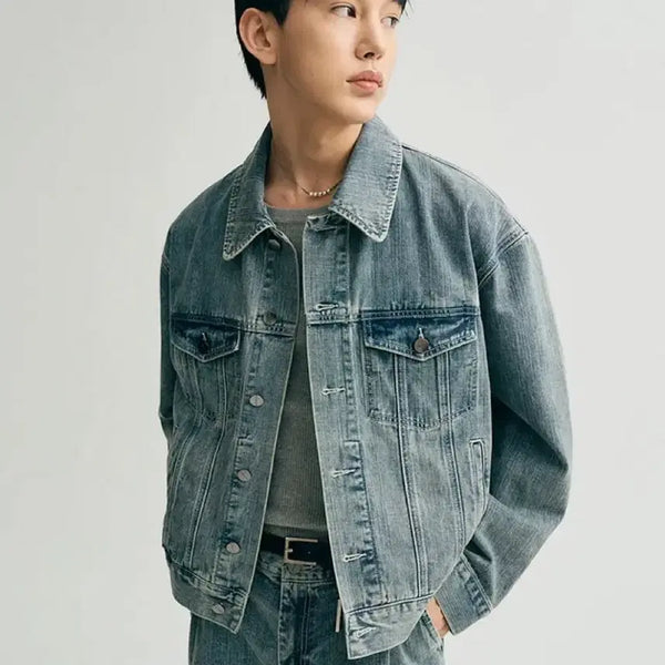 [BUNJANG] Noir Oversized Cropped Denim Jacket / 노이어 오버핏 크롭 데님 자켓