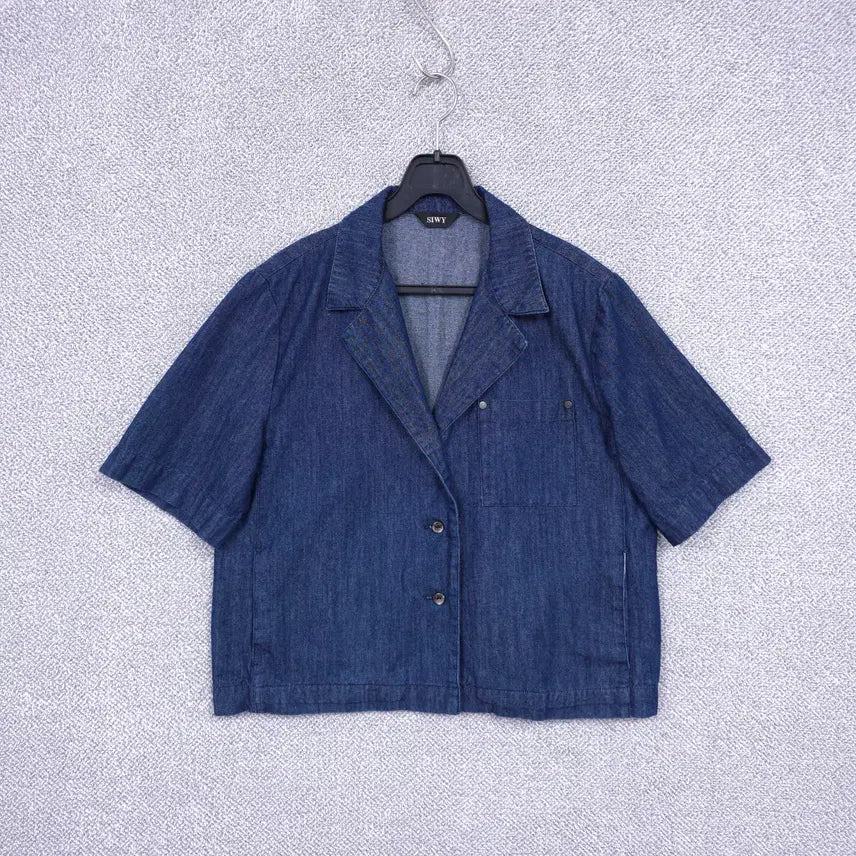 [BUNJANG] SIWY 22SS Women's Denim Crop Summer Short Sleeve Jacket / SIWY(씨위) 22SS 여성 데님 크롭 썸머 반팔 자켓 66