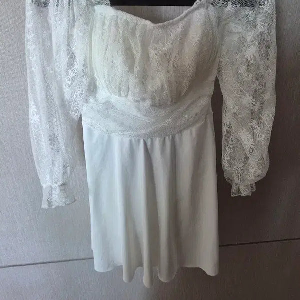 [BUNJANG] White Lace One-Piece Swimsuit / 화이트 레이스 원피스 수영복
