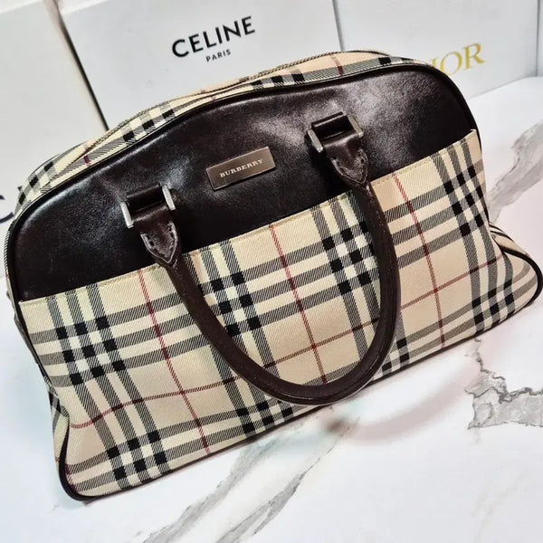 [BUNJANG] Burberry Nova Check Boston Bag Travel Bag / (정품) 버버리 노바 체크 보스턴백 여성 여행 가방