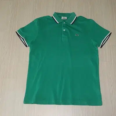 [BUNJANG] Lacoste Green Collar T-Shirt Size 100 / (100) A160. 라코스테/그린 카라티셔츠