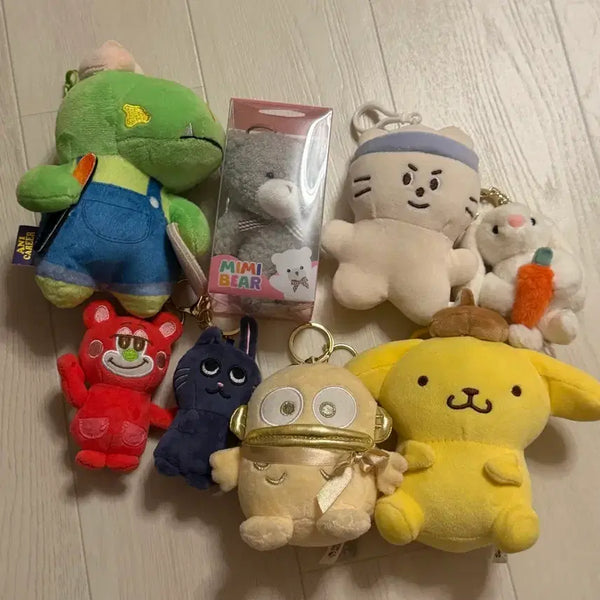 [BUNJANG] Sanrio Hangyodon, Pompurin, Rize Keyring Set / 인형 키링 세트(산리오 한교동,폼폼푸린,라이즈)