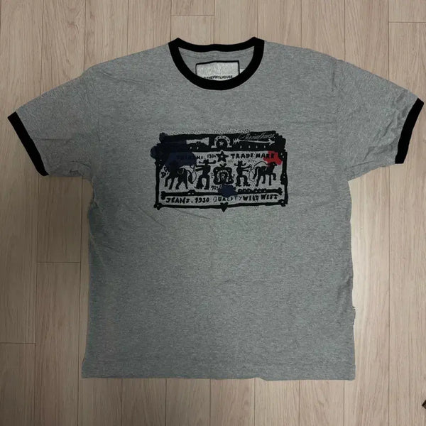 [BUNJANG] The Vinyl House Cowboy Pictogram Ringer T-Shirt / 더바이닐하우스 카우보이 픽토그램 링거 반팔티 [M]