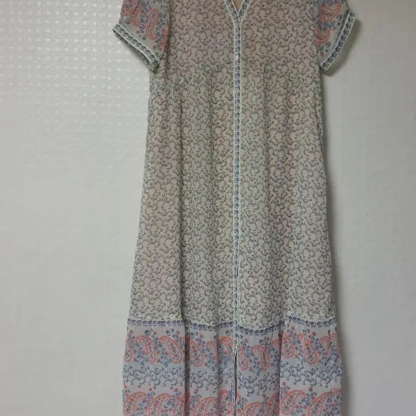 [BUNJANG] Thursday Chiffon Short-Sleeve Maxi Dress / 써스데이 쉬폰 반팔 맥시 원피스