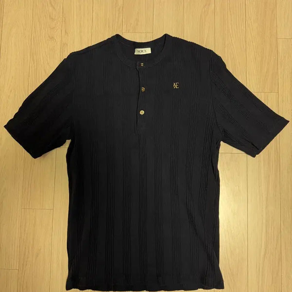 [BUNJANG] Noise Cotton Rib Henry Neck Short Sleeve T-Shirt / 노이스 코튼립 헨리넥 반팔티 [M]