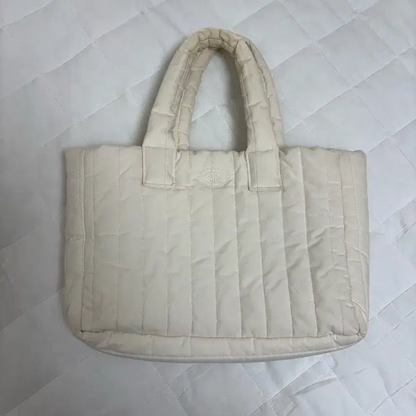 [BUNJANG] Sienne Padded Tote Bag Cream Ivory / 시엔느 패딩 토트백 크림 아이보리 (사용감 있음)