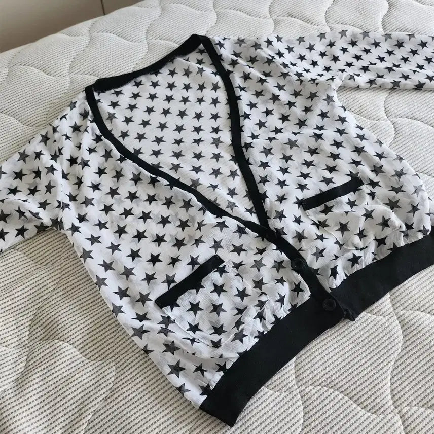 [BUNJANG] Y2K Style See-Through Star Cardigan / Y2K 스타일 시스루 별 가디건