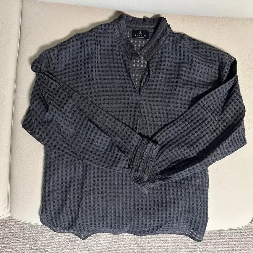 [BUNJANG] Lanvin Collection Women's Striped Check Sleeveless Blouse Set / 랑방 LANVIN 여성 블라우스