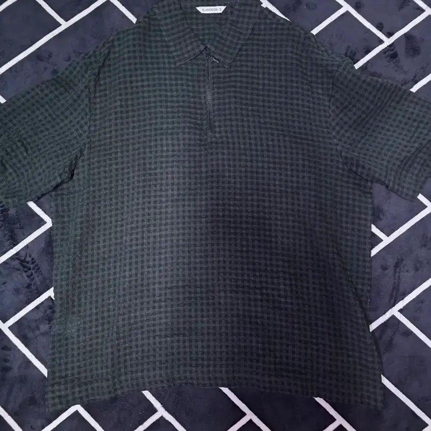 [BUNJANG] Blankroom Half Zip Shirt 3 Jungle Check / 블랭크룸 하프 집 셔츠 3 정글체크