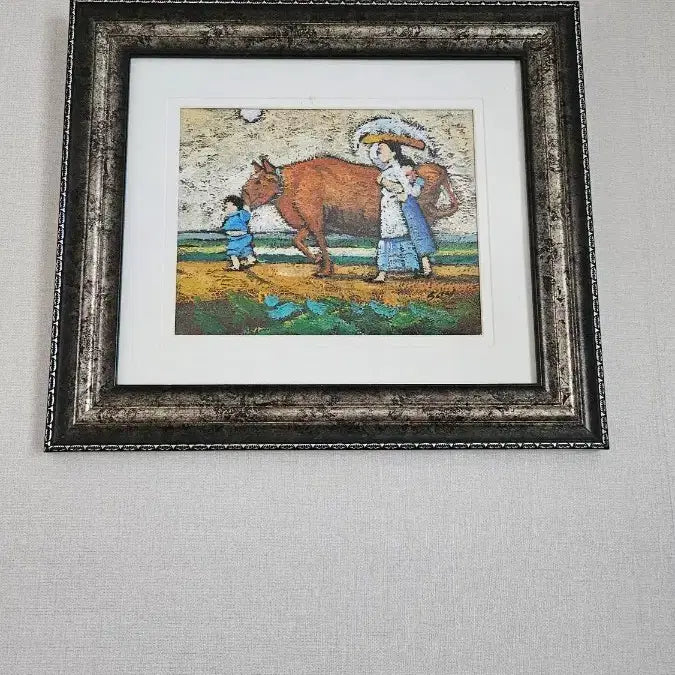 [BUNJANG] Korean Traditional Painting Frame: Pine Tree and Horse / 그림액자 한국화 그림  말과꽃