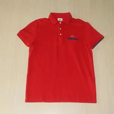 [BUNJANG] Lacoste Red Polo Shirt Size 100 / (100)A172. 라코스테/레드 카라티셔츠