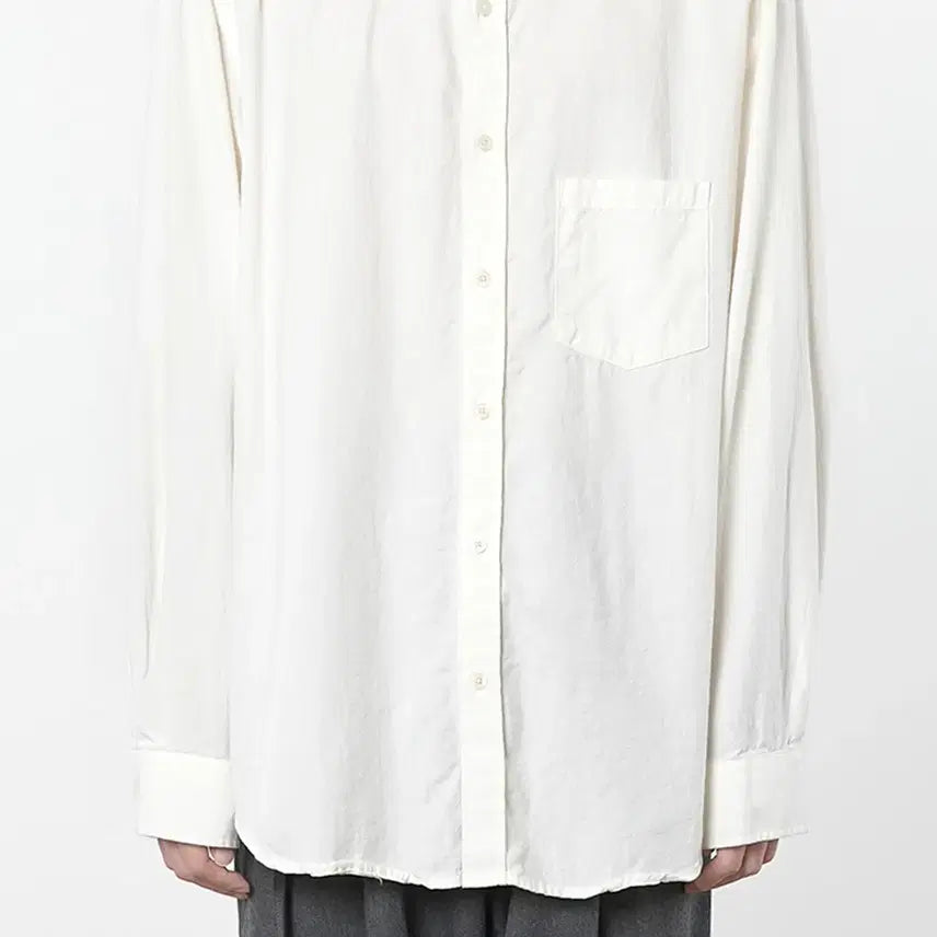 [BUNJANG] EYES WEAR GO Japanese Wool Cotton Poyca Shirt Classic Fit Off-White / [S] 이얼즈어고 재패니즈 울코튼포이카 셔츠 클래식핏 오프화이트