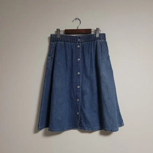 [BUNJANG] Levi's Denim A-Line Skirt / (28) LEVI'S 리바이스 청 데님 밴딩 A라인 스커트