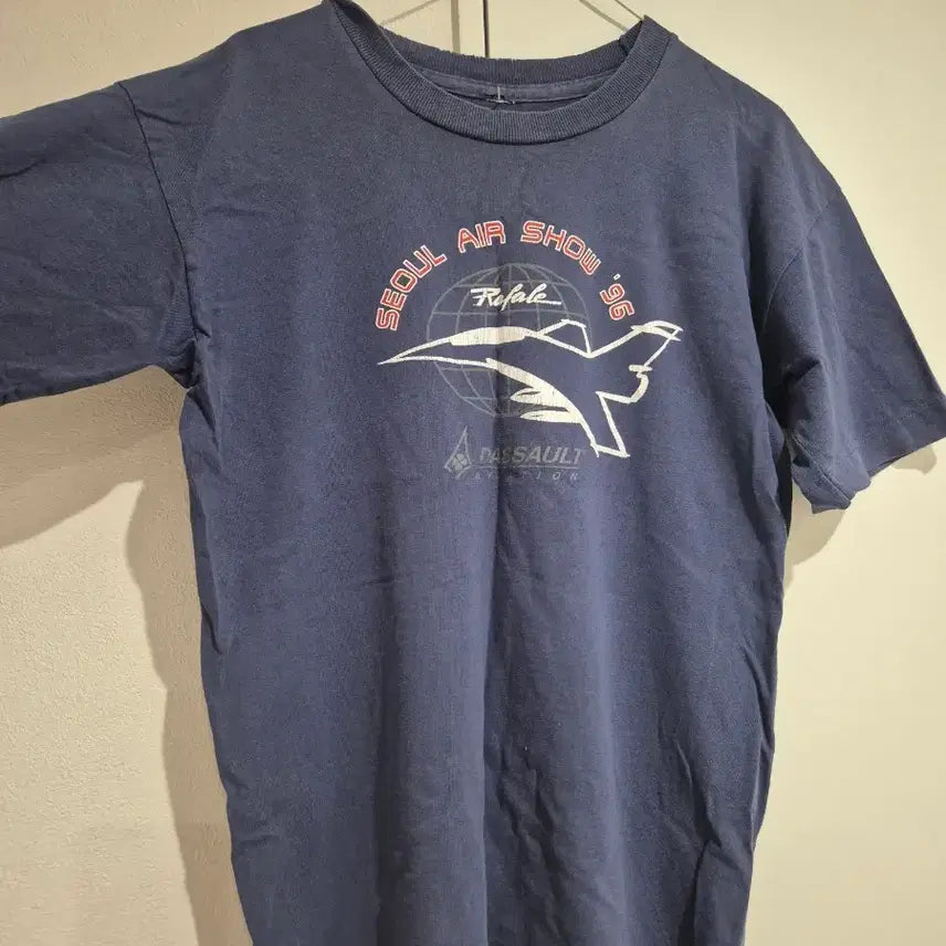 [BUNJANG] 1996 Seoul Air Show Rafale Fighter Dassault Vintage T-Shirt / 96 서울에어쇼 90s 미국 빈티지 티셔츠 레어빈티지 사이즈 100