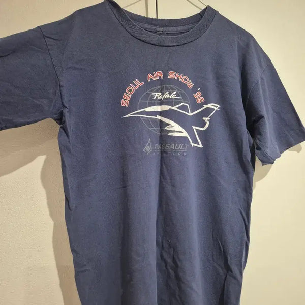 [BUNJANG] 1996 Seoul Air Show Rafale Fighter Dassault Vintage T-Shirt / 96 서울에어쇼 90s 미국 빈티지 티셔츠 레어빈티지 사이즈 100