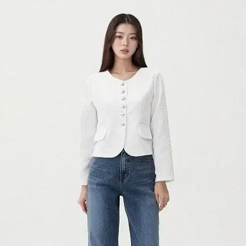 [BUNJANG] LAP Tweed Jacket Black White / LAP 랩 트위드자켓 블랙,화이트 2개
