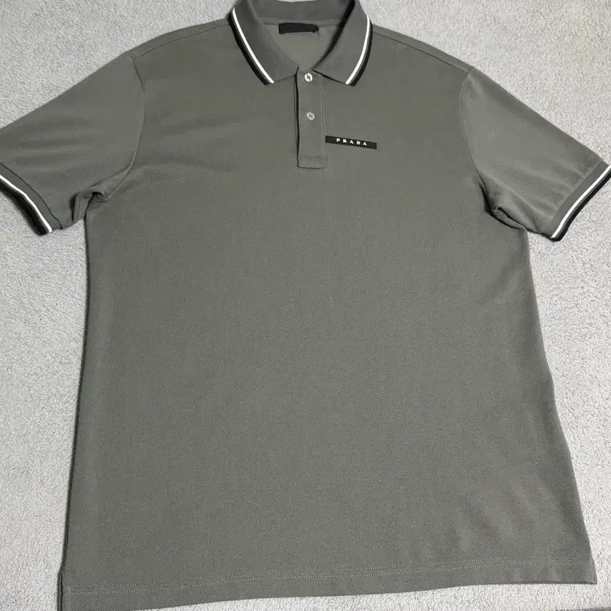 [BUNJANG] PRADA Grey PK Polo T-Shirt XL / 매장정품 PRADA 프라다 그레이 pk 폴로카라티
