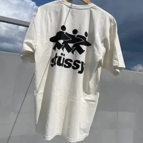 [BUNJANG] Stussy Short Sleeve T-Shirt White Cream / 스투시 반팔티 화이트크림