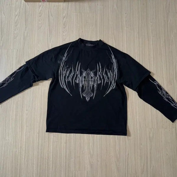 [BUNJANG] Breathedivinity Long Sleeve Patchwork T-Shirt / Breathedivinity 긴팔