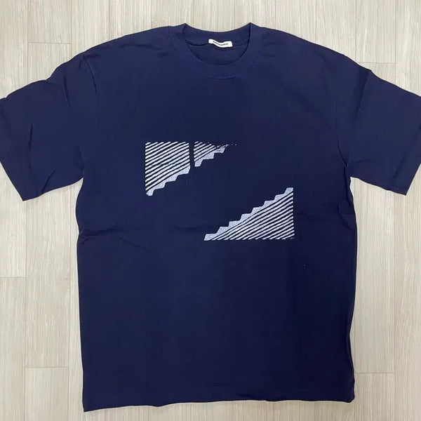 [BUNJANG] Birthday Suit Printing Short Sleeve T-shirt Navy L / 벌스데이수트 프린팅 반팔 네이비 L