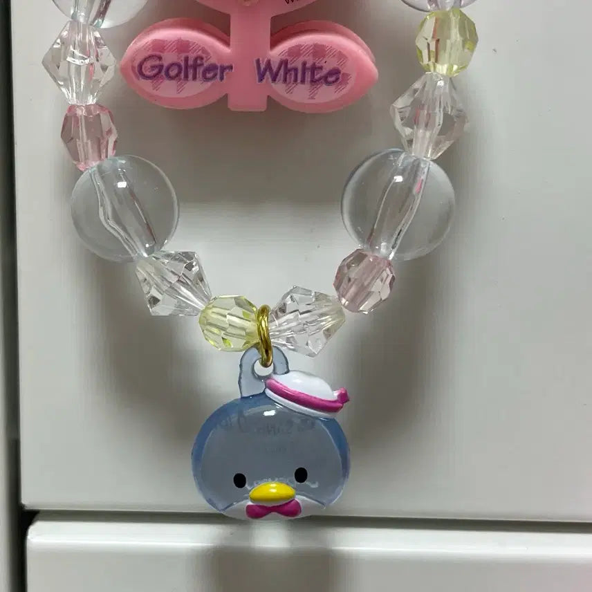 [BUNJANG] Sanrio Tuxedo Sam Transparent Beaded Bracelet/Hair Tie / 산리오 턱시도샘 투명 비즈 팔찌 가챠