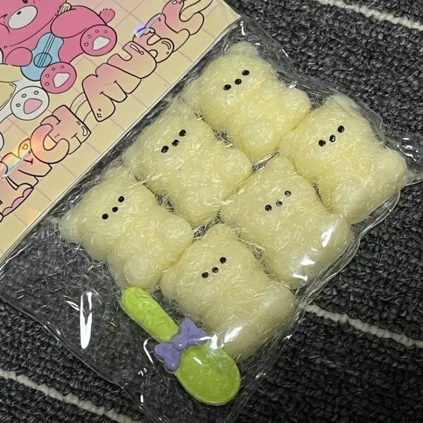 [BUNJANG] Handmade "Mallyi" Squeeze Toy Set - 6 Bear Characters (Sealed) / 미개봉 새상품 곰돌이 6마리 말랑이 키덜트 수제말랑이