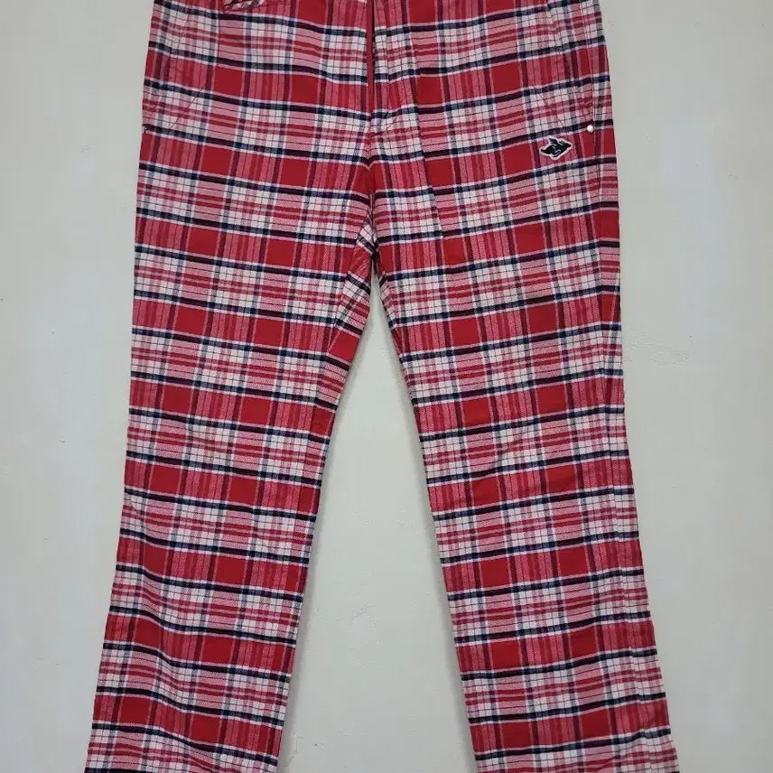 [BUNJANG] Pearly Gates Check Golf Pants Red Size 4 / PEARLY GATES 체크 골프바지 레드 4