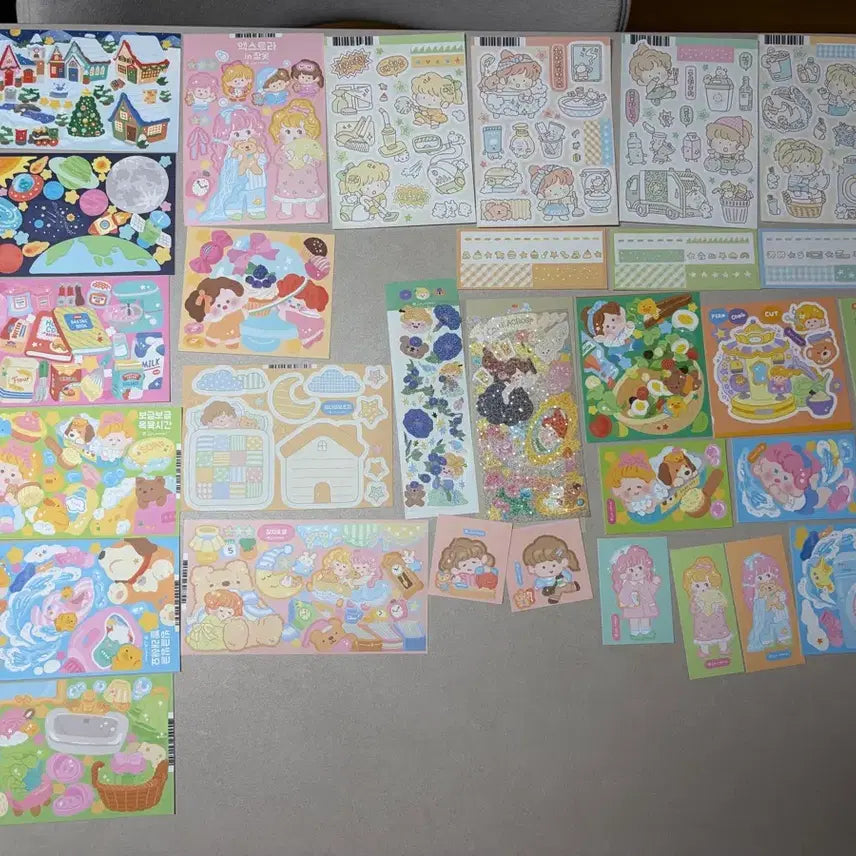 [BUNJANG] Jjocamji Sealing Sticker Bundle Set (121 pcs) / 쪼람쥐 씰스티커 121장 모조지 일괄판매 개별판매x 다꾸 다이어리