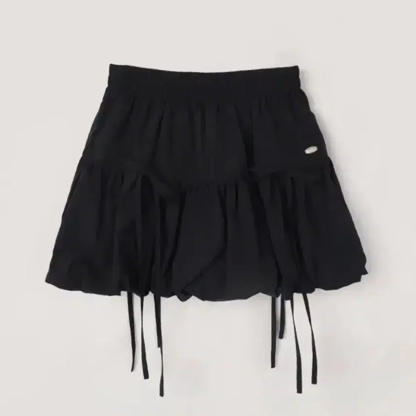 [BUNJANG] Vivacious Aria Balloon Ribbon Mini Skirt Black / 비바셔스 아리아 벌룬 리본 미니 스커트 블랙