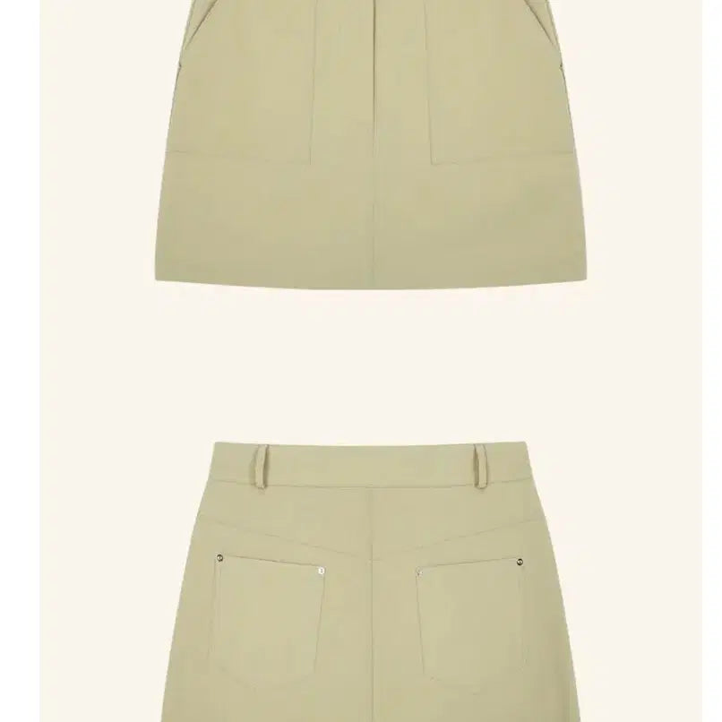 [BUNJANG] Priver07 Signature Cotton Mini Skirt Beige / 프리버07 signature cotton mini skirt, beige