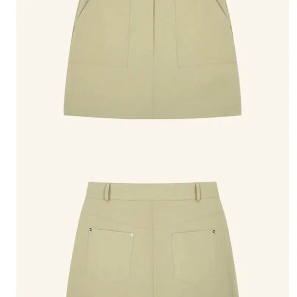 [BUNJANG] Priver07 Signature Cotton Mini Skirt Beige / 프리버07 signature cotton mini skirt, beige