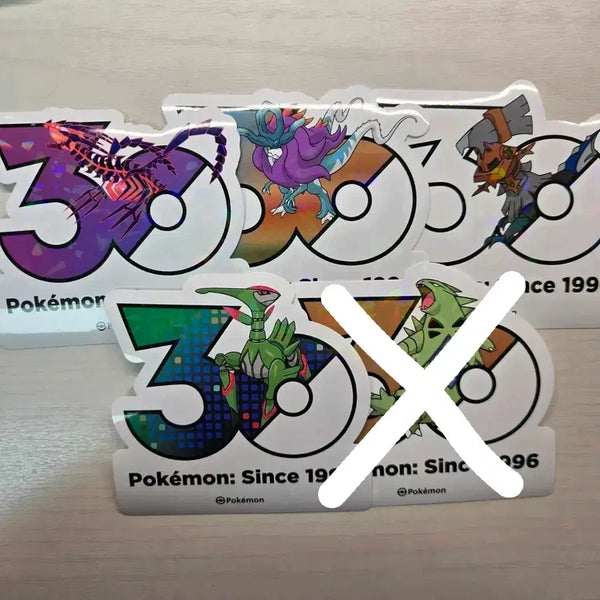 [BUNJANG] Pokemon 30th Anniversary Logo Sticker: Black Kyurem, Tyranitar / 교환/판매) 포켓몬스터 30주년 로고스티커 무한다이노 타입널 마기라스