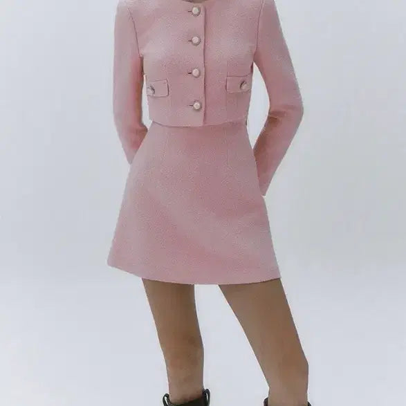 [BUNJANG] IvanaHelsinki Pink Tweed Jacket / 이바나헬싱키 핑크 트위드 자켓
